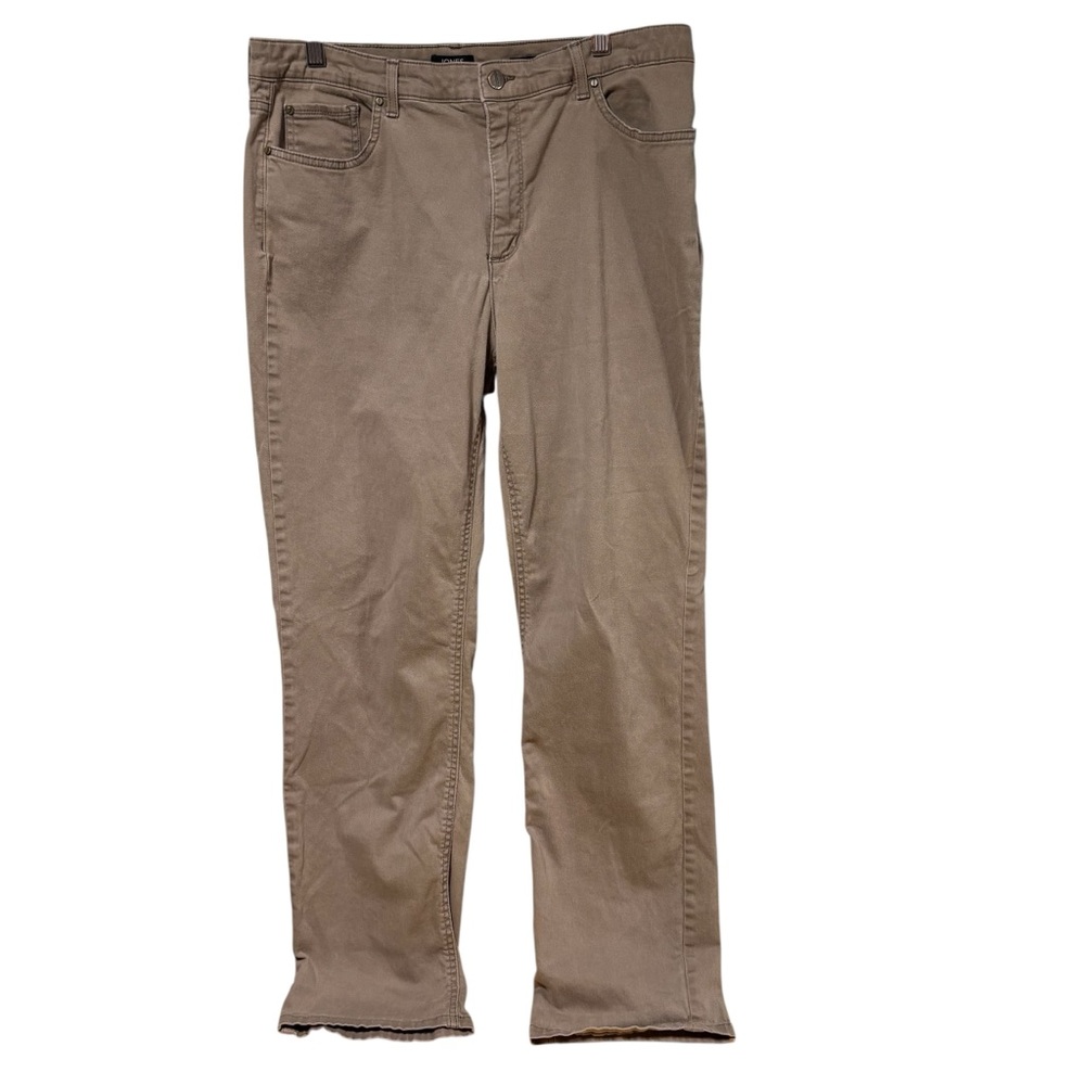 Jones New York Signature Taupe Brown Straight Leg Stretch Pants Size 14 #495